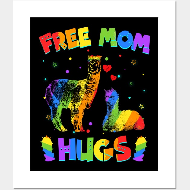 Free Mom Hugs Llama LGBT Pride Wall Art by Terryeare